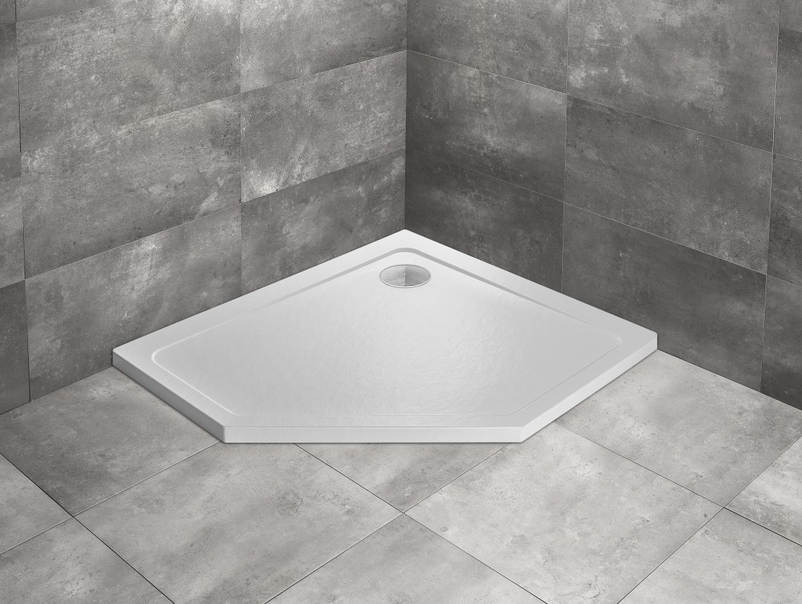 душевой поддон radaway doros pt e 100x80 stone white правый