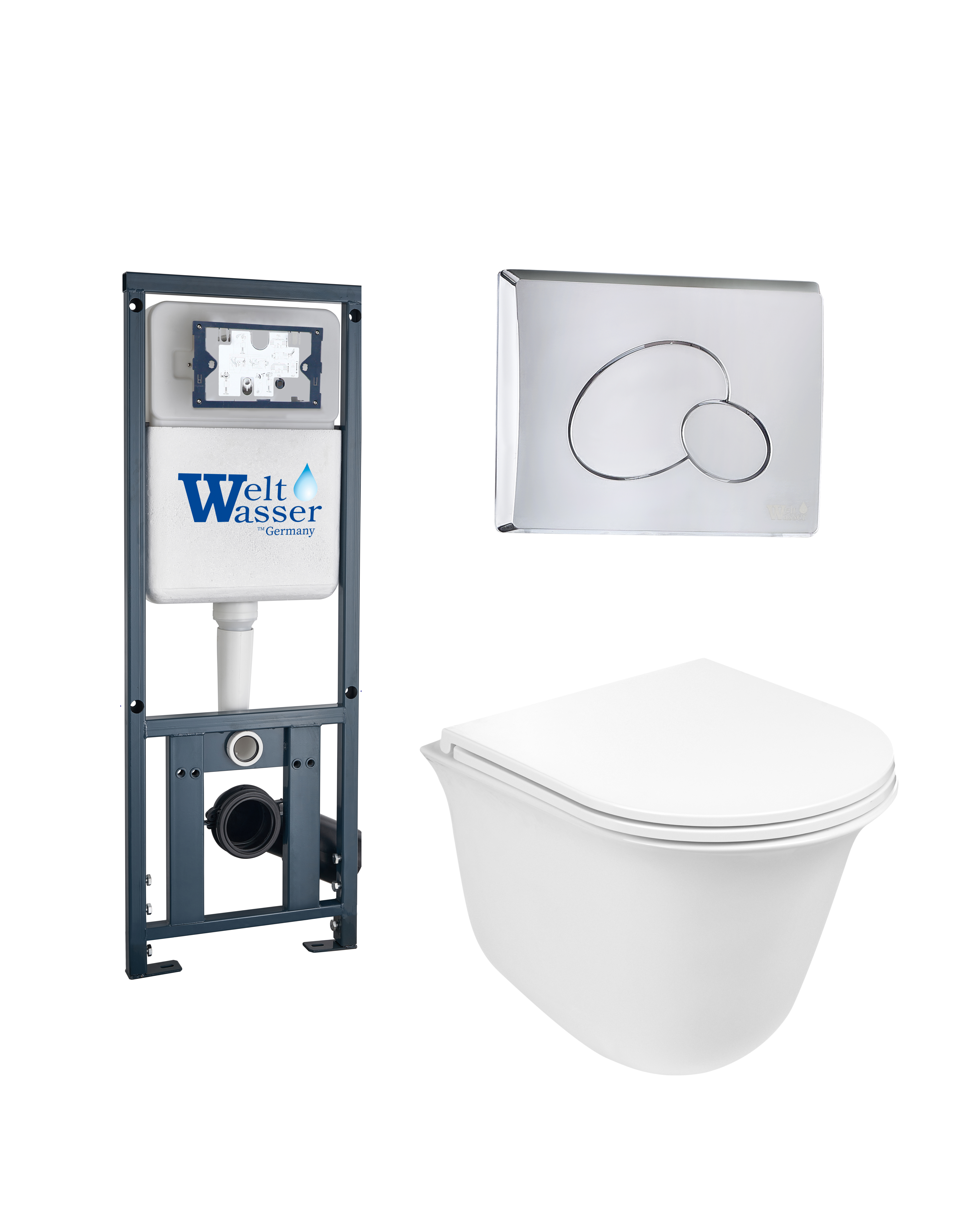 комплект welt-wasser marberg 410 + telbach 004 gl-wt + mar 410 rd с клавишей хром