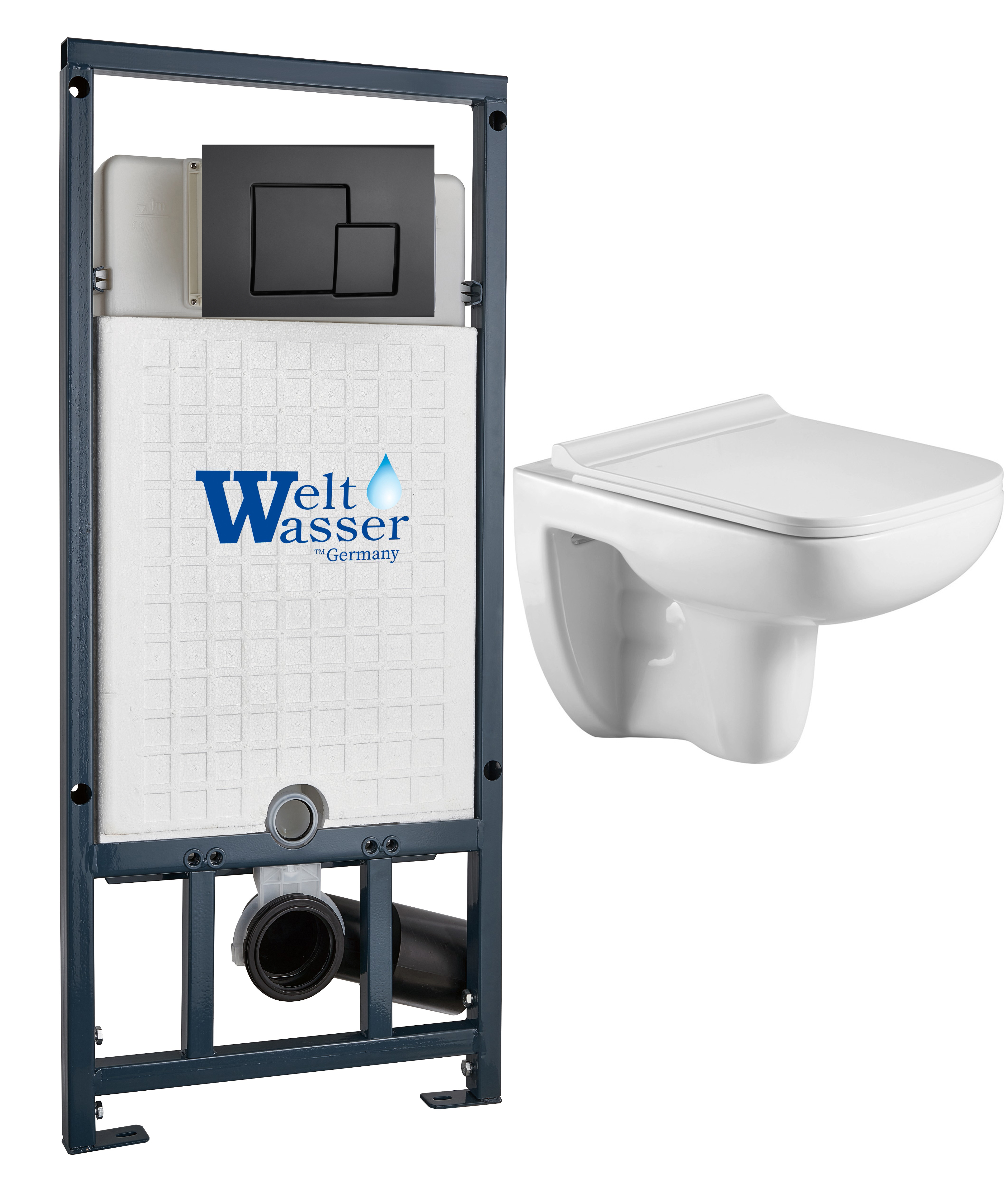 комплект инсталляции welt-wasser marberg 507 с унитазом kehlbach 004 gl-wt и клавишей смыва mar 507 se mt-bl черный матовый