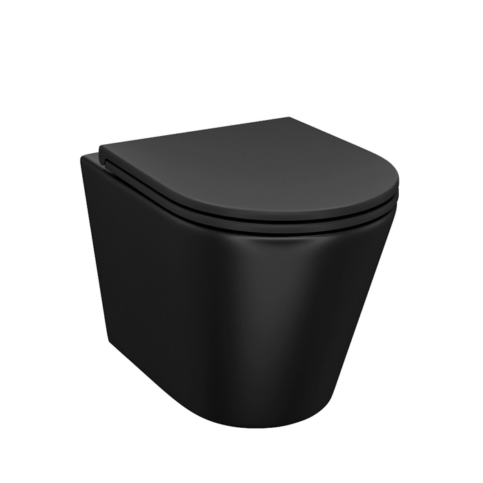 унитаз подвесной iddis calipso calr3bmi25 51,5x35,5 сиденье duroplast, микролифт, черный