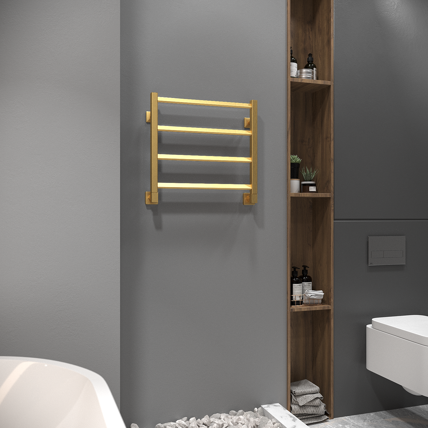 полотенцесушитель водяной stinox milana 50x50 золото сатин