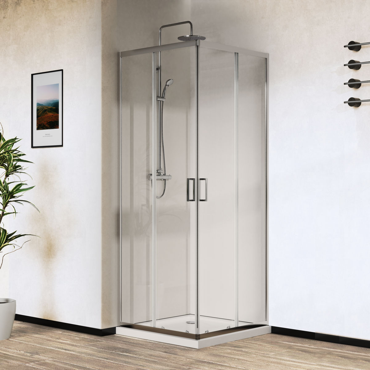 душевой уголок vincea city vss-5ct800cl 80x80 стека прозрачные, профиль хром