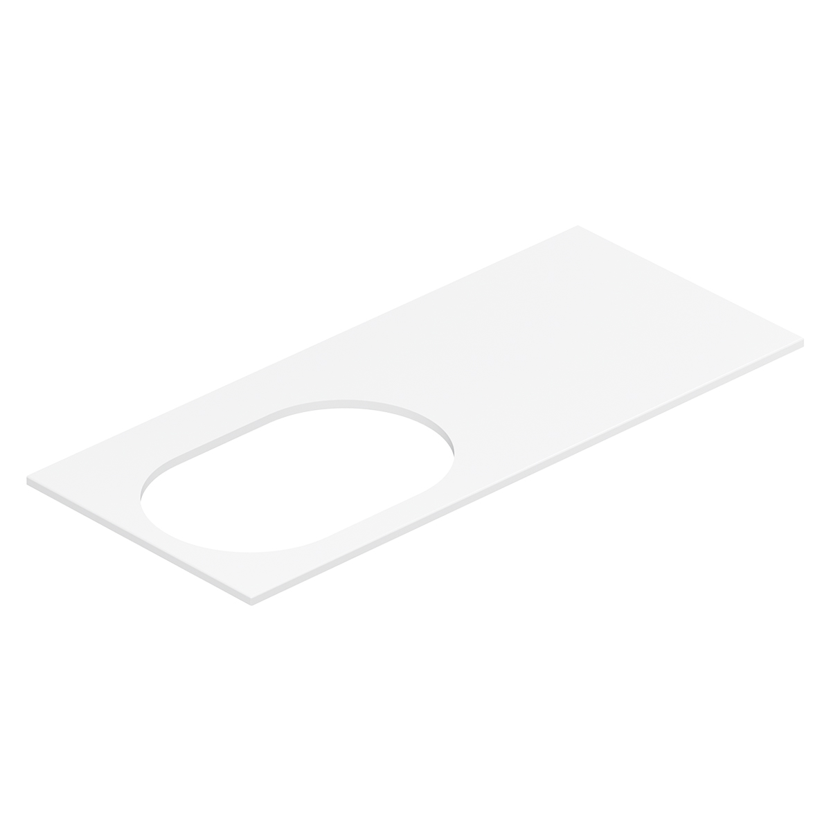 столешница белюкс luna-jazz-oval560 нп120 белый матовый, solid surface