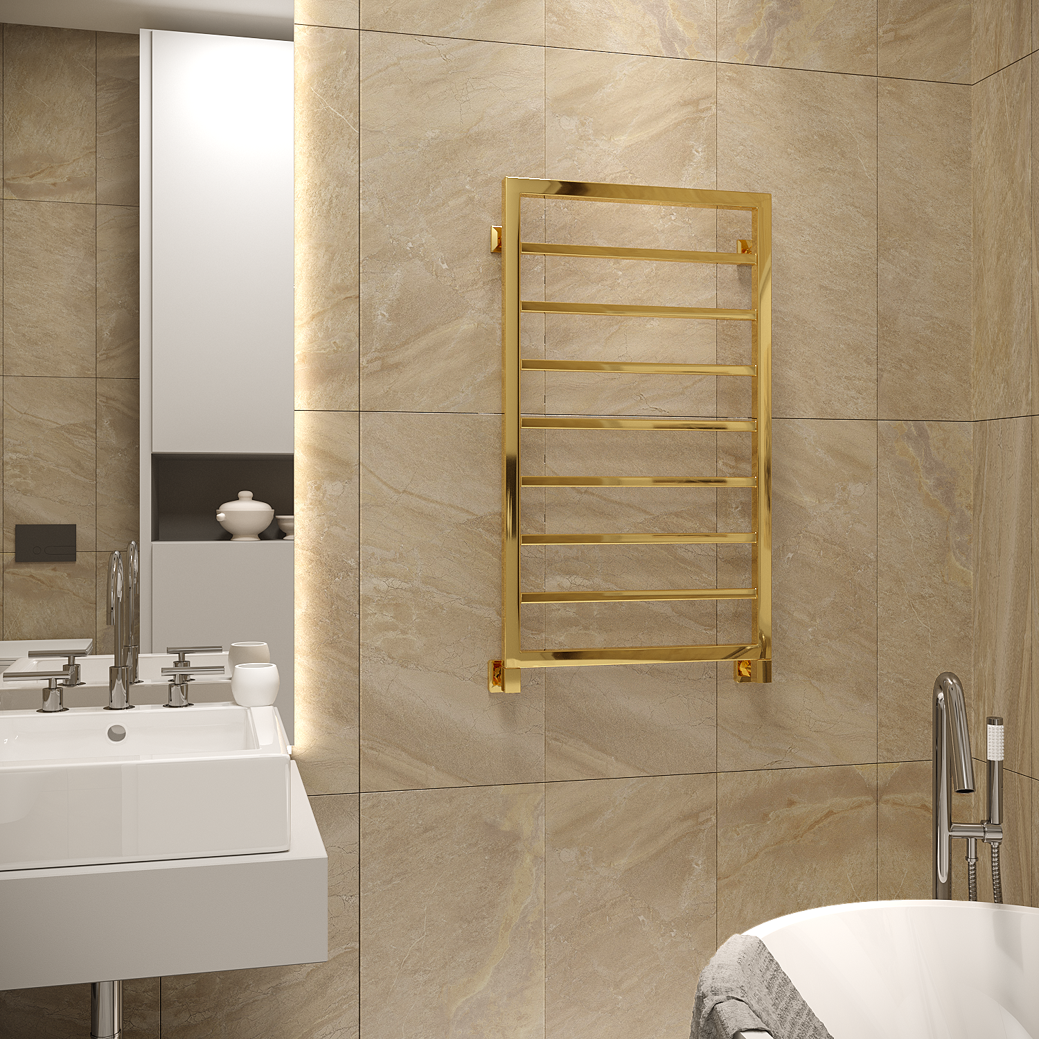 полотенцесушитель водяной stinox croma 50x90 золото