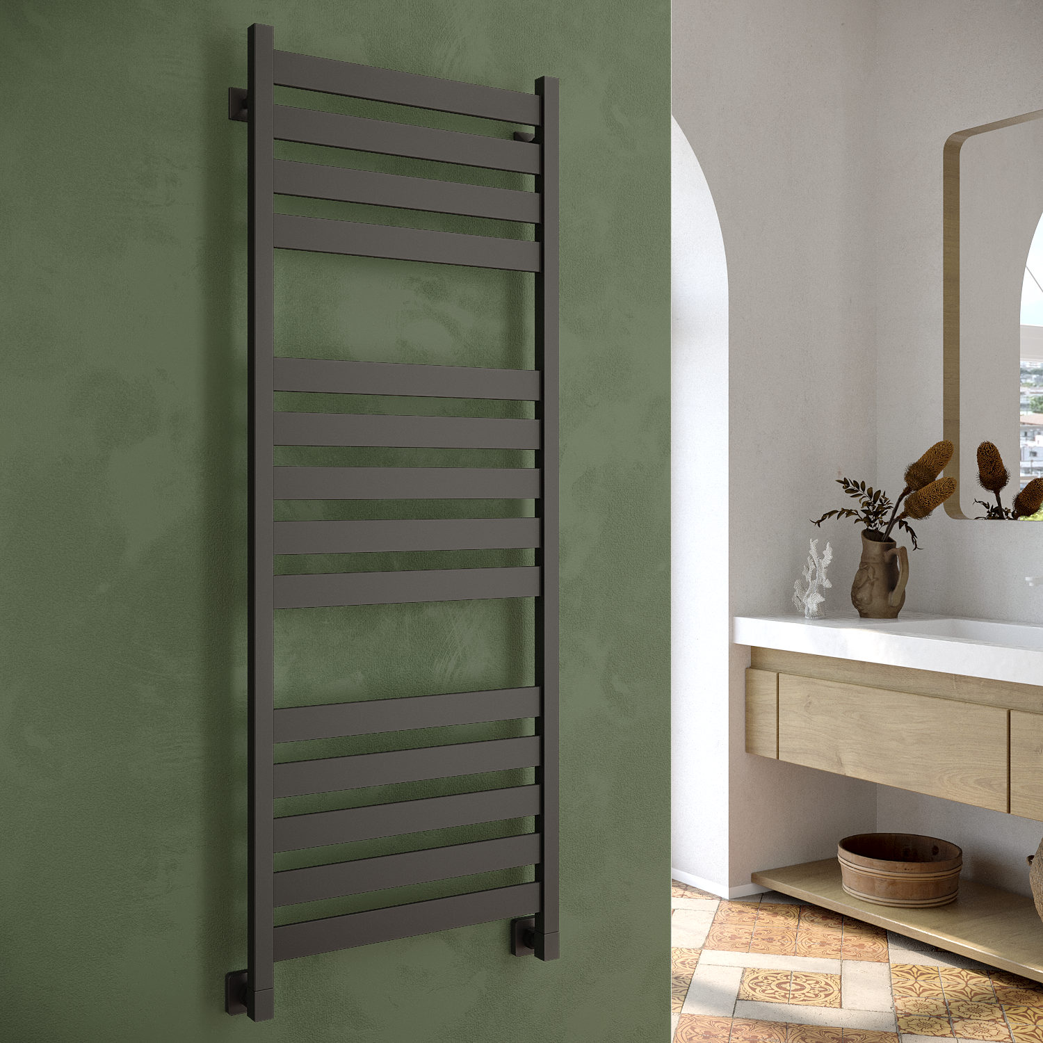 полотенцесушитель водяной stinox sanremo luxe 50x140 черный матовый