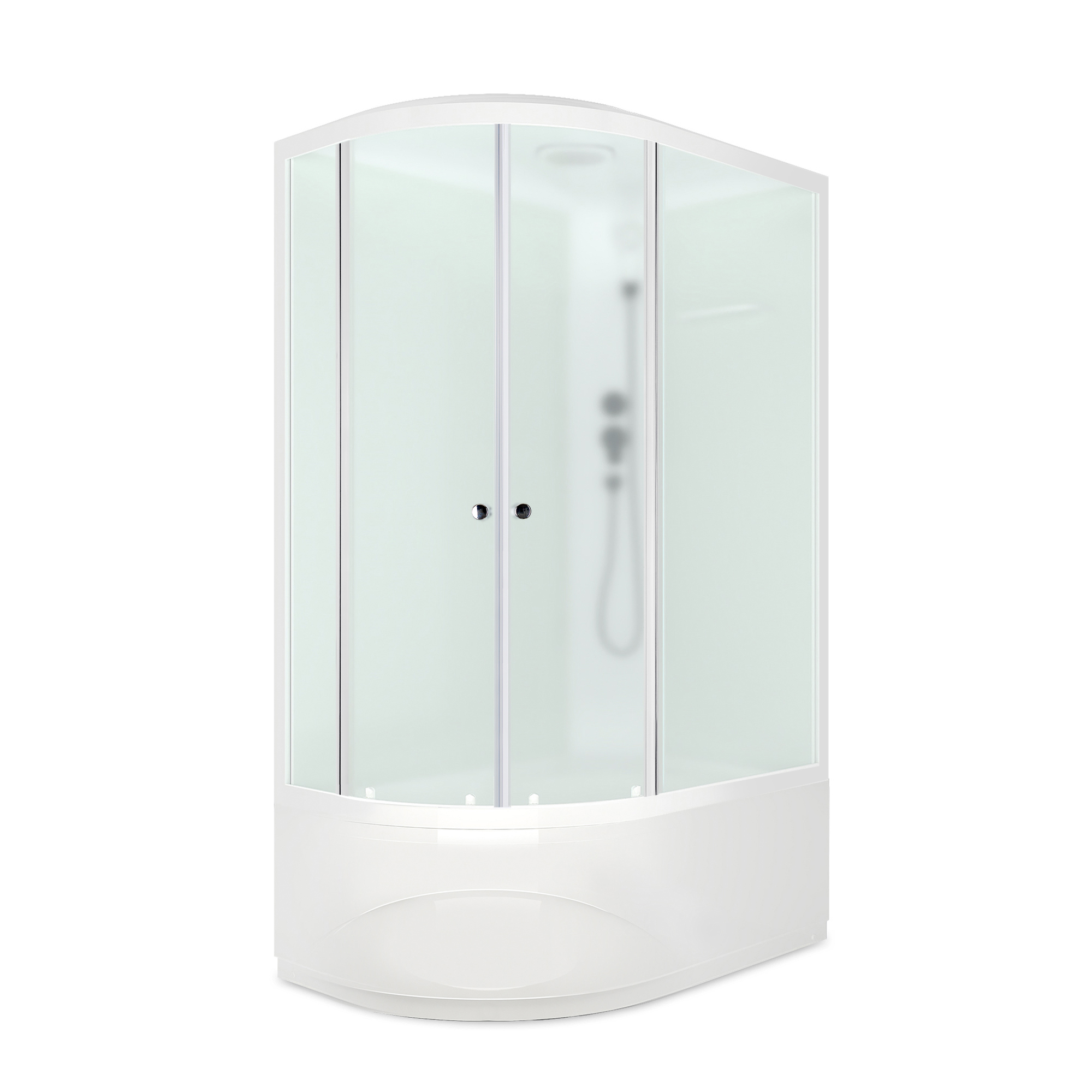 душевая кабина domani-spa delight slim 128 high 120x80 сатин матированное стекло / белые стенки с крышей (правая)