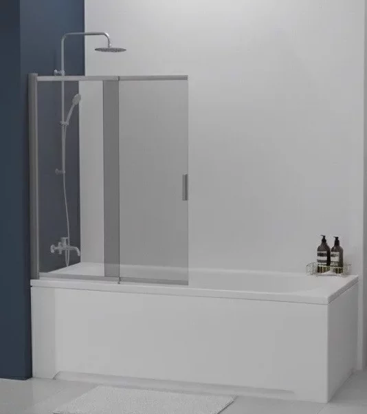 шторка для ванны ceramalux cl601-100/140 стекло прозрачное / профиль хром