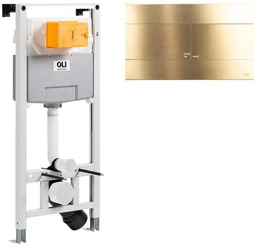 комплект инсталляции oli 120 885052 с клавишей смыва oli slim inox 888565 золото