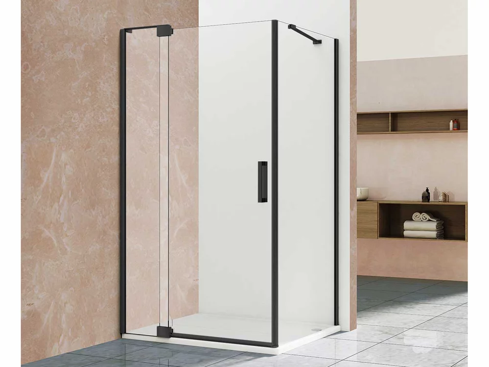 душевой уголок vincea extra vsr-1e901090clb 90/100x90 стекло прозрачное / профиль черный матовый
