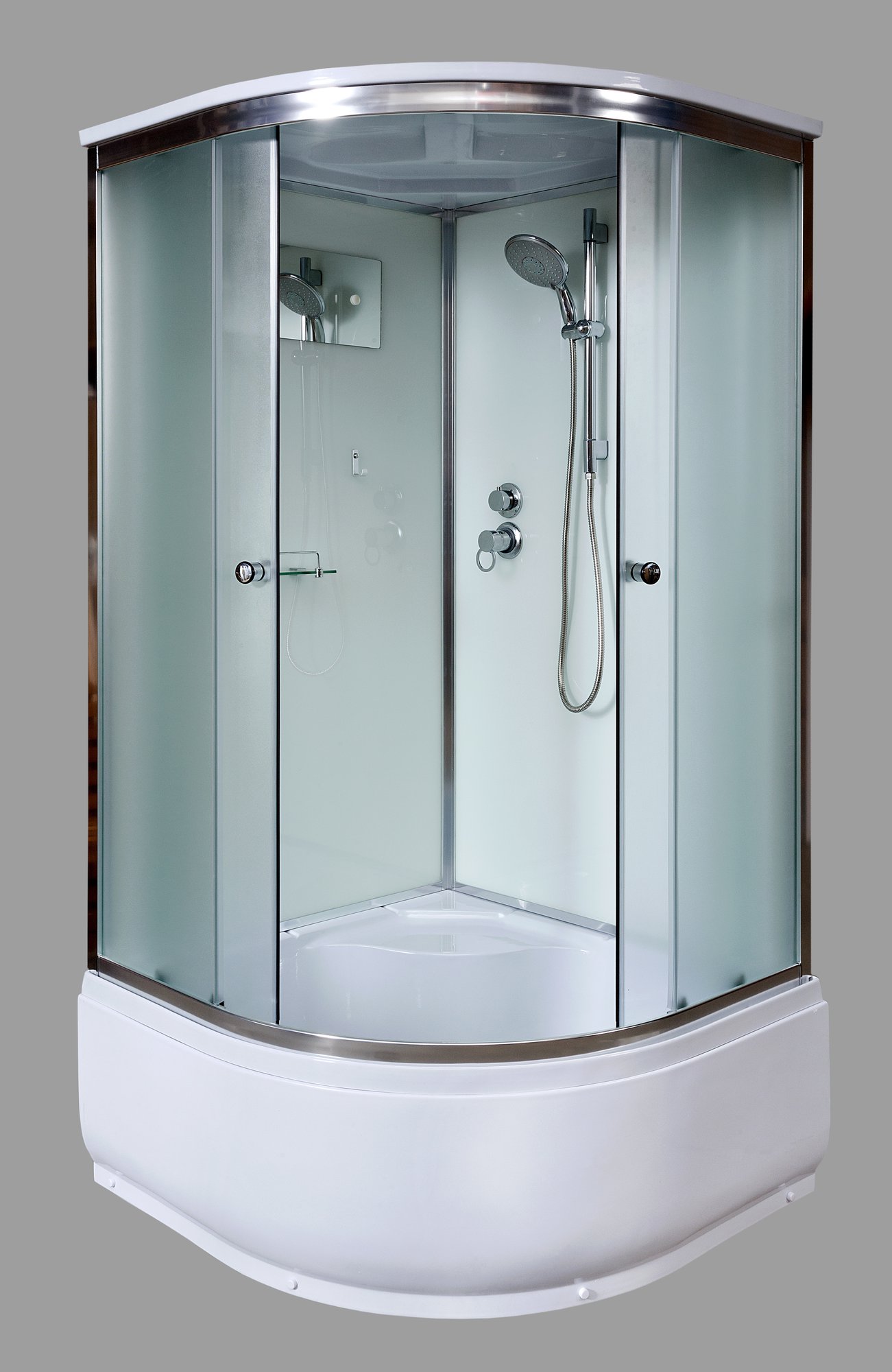 душевая кабина deto d10s 100x100 стекла матовые, профиль хром