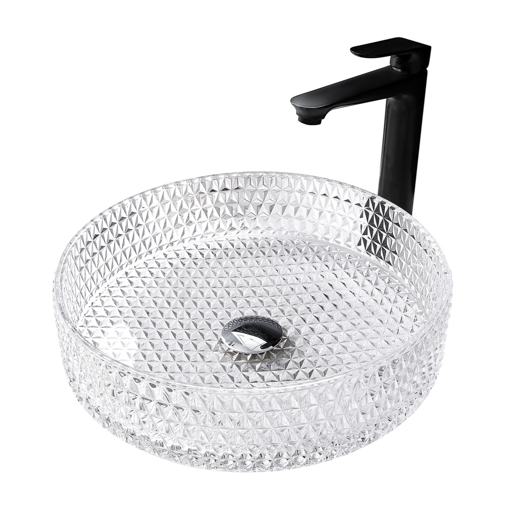 умывальник abber glas ak2301 39,5x39,5 прозрачный