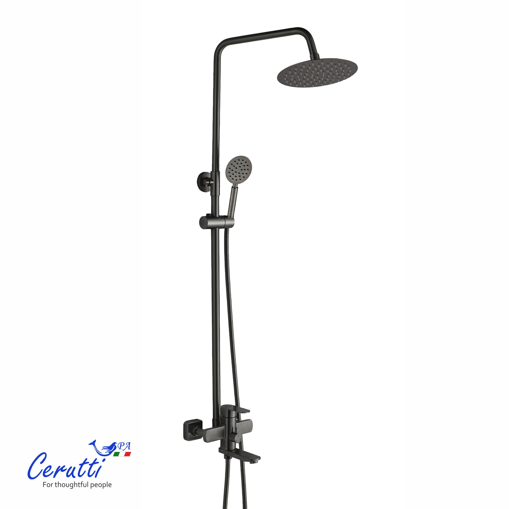 душевая стойка ceruttispa ovidio rsgr ct12077 серый