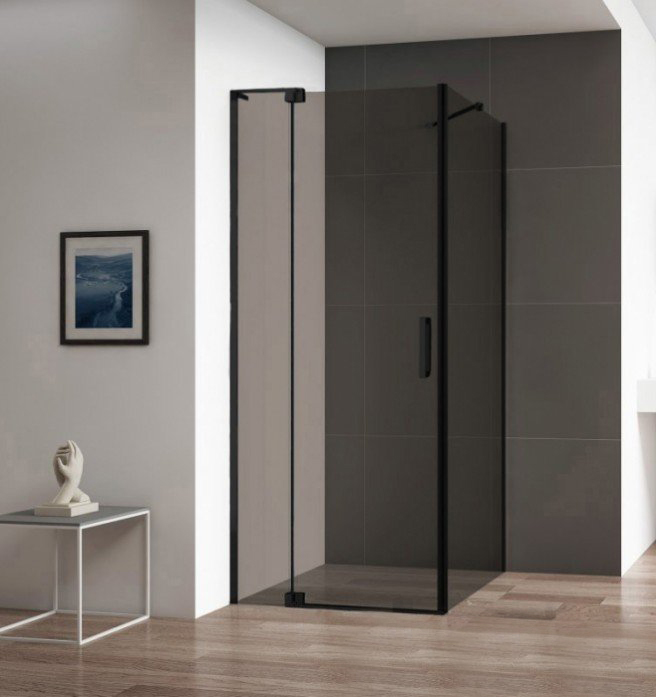 душевой уголок cezares slider-ah-1-90-100/110-br-nero (100-110)x90 стекла бронзовые, профиль черный