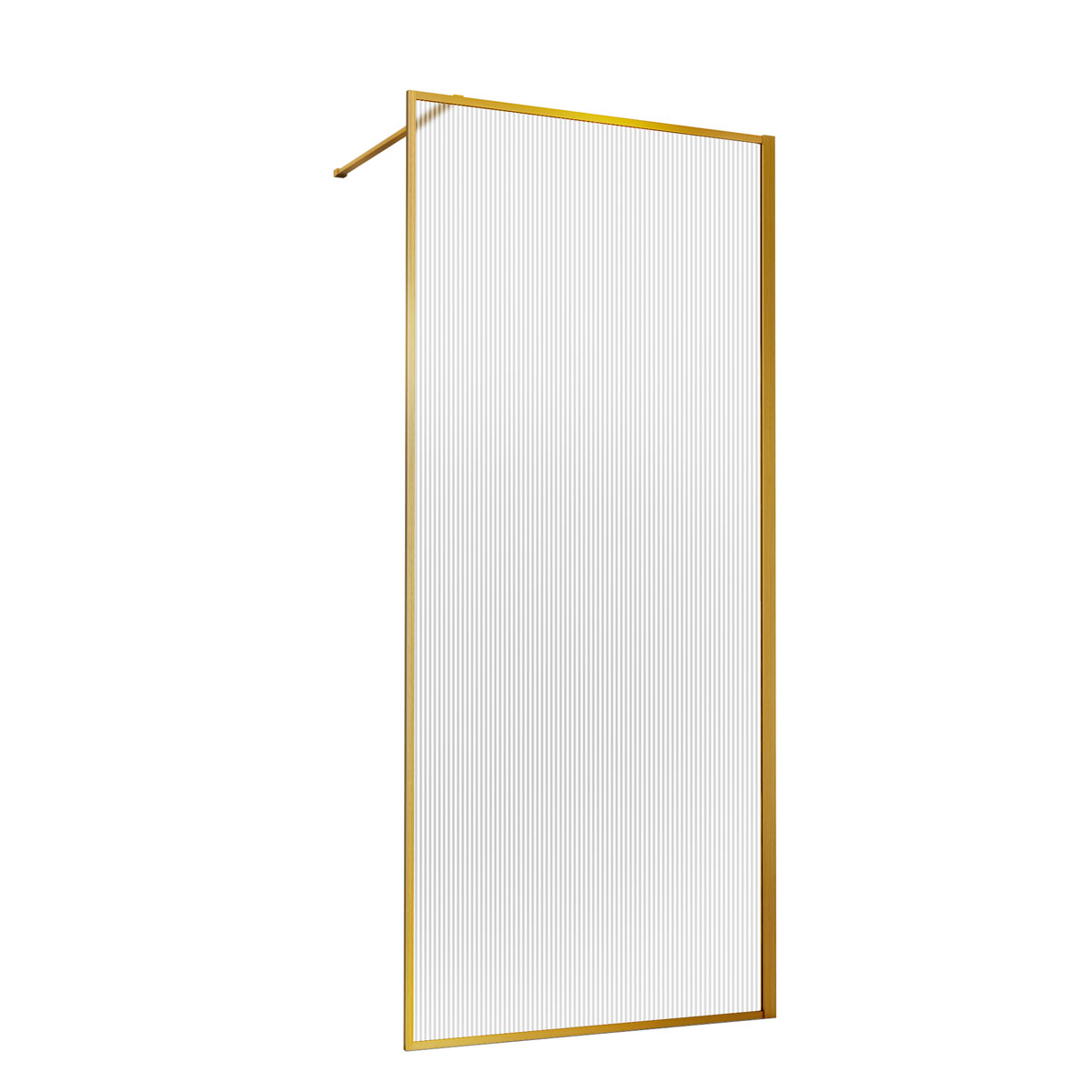 душевой уголок vincea walk-in vsw-1hp110flbg 110x200 стекло рифленое, профиль брашированное золото