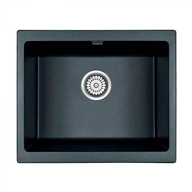 кухонная мойка paulmark gera pm205546-blm 55x46 черный металлик