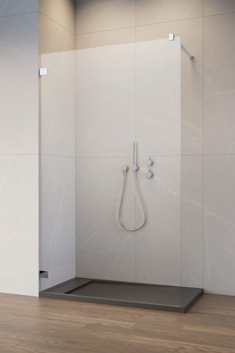 душевой уголок radaway essenza pro 8 chrome walk-in ii 130x200 стекла прозрачные, профиль хром
