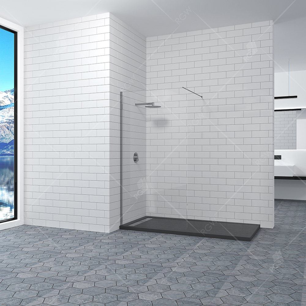 душевой уголок rgw walk in wa-010 100x195 стекло прозрачное, профиль хром