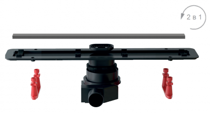 душевой лоток pestan confluo frameless line 550 matte black 13701319 с решеткой