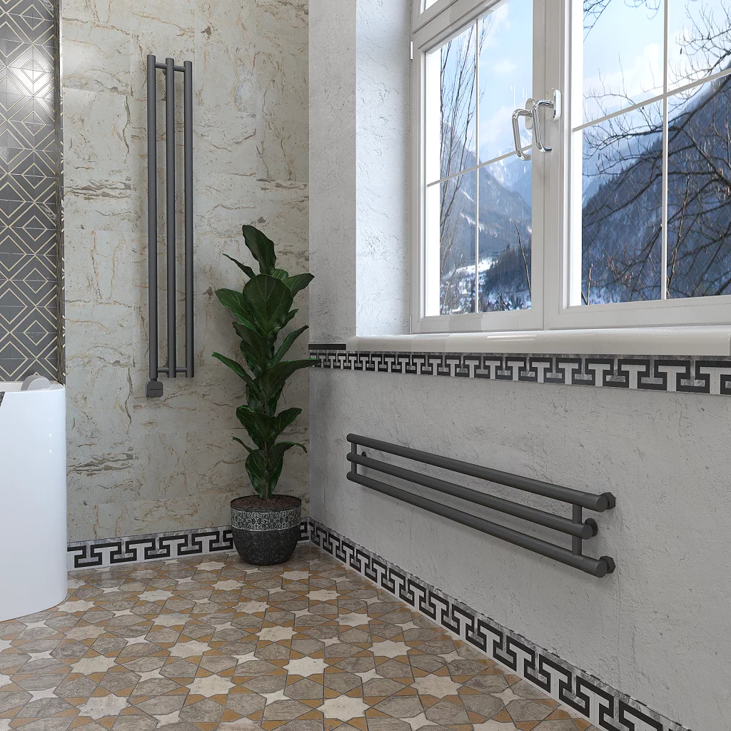 дизайн-радиатор отопления stinox minori design 17x120 черный матовый