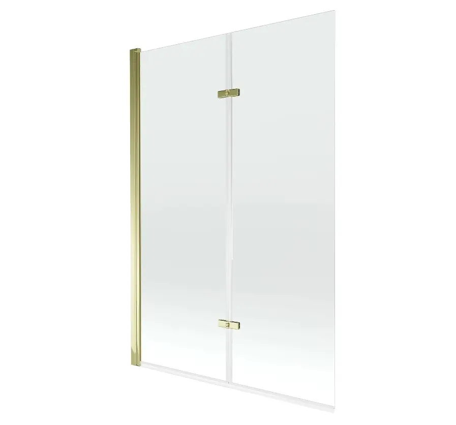 шторка на ванну mexen castor gold 892-120-002-50-00 120x150 стекла прозрачные, профиль золото