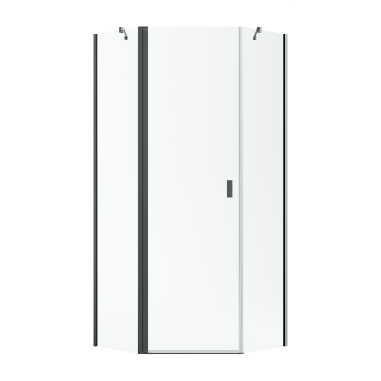 душевой уголок radaway nes brushed gunmetal ptj 90x90 левый, стекла прозрачные, профиль брашированная оружейная сталь