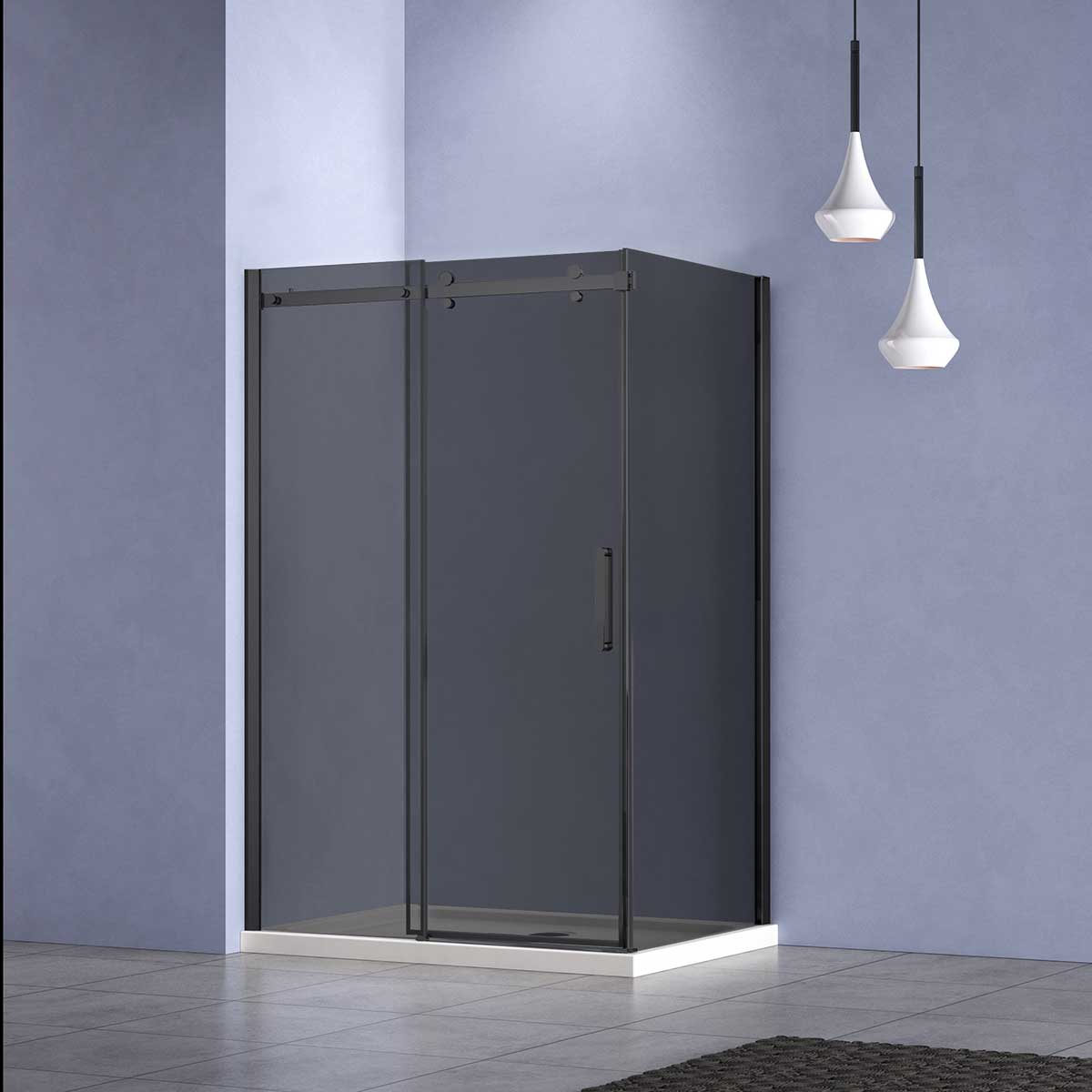 душевой уголок vincea como-n vsr-4cn1013cgb 130x100 стекла тонированные, профиль черный