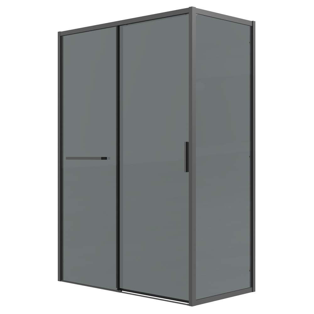 душевой уголок grossman style 130x90 стекло тонированное / профиль черный матовый