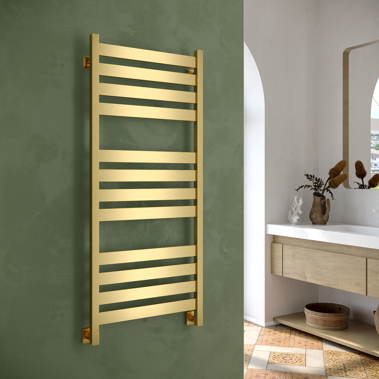 полотенцесушитель водяной stinox sanremo luxe 50x120 золото сатин