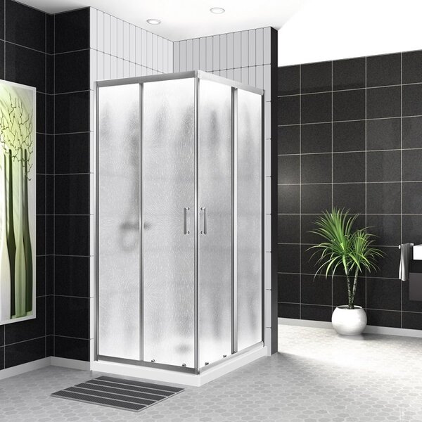 душевой уголок belbagno uno-195-a-2-100-ch-cr 100x100 стекло шиншилла / профиль хром
