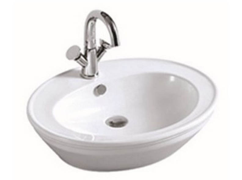 умывальник накладной ceramalux 2150g 60x48 белый / золото