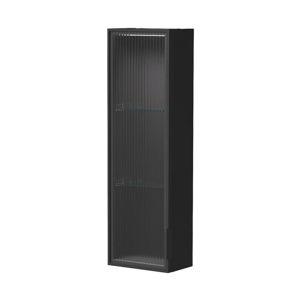шкаф-пенал equil stoune 25.1d, с led-подсветкой, дуб черный