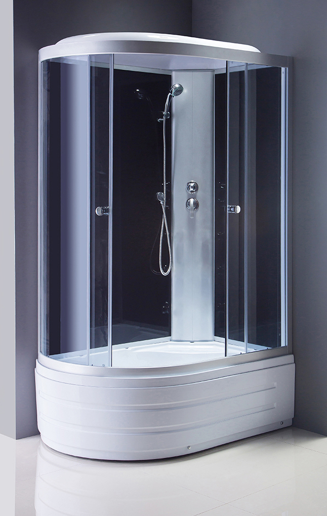 душевая кабина oda oda-8406-120bt r 120x80 тонированное стекло / черные стенки (правая)
