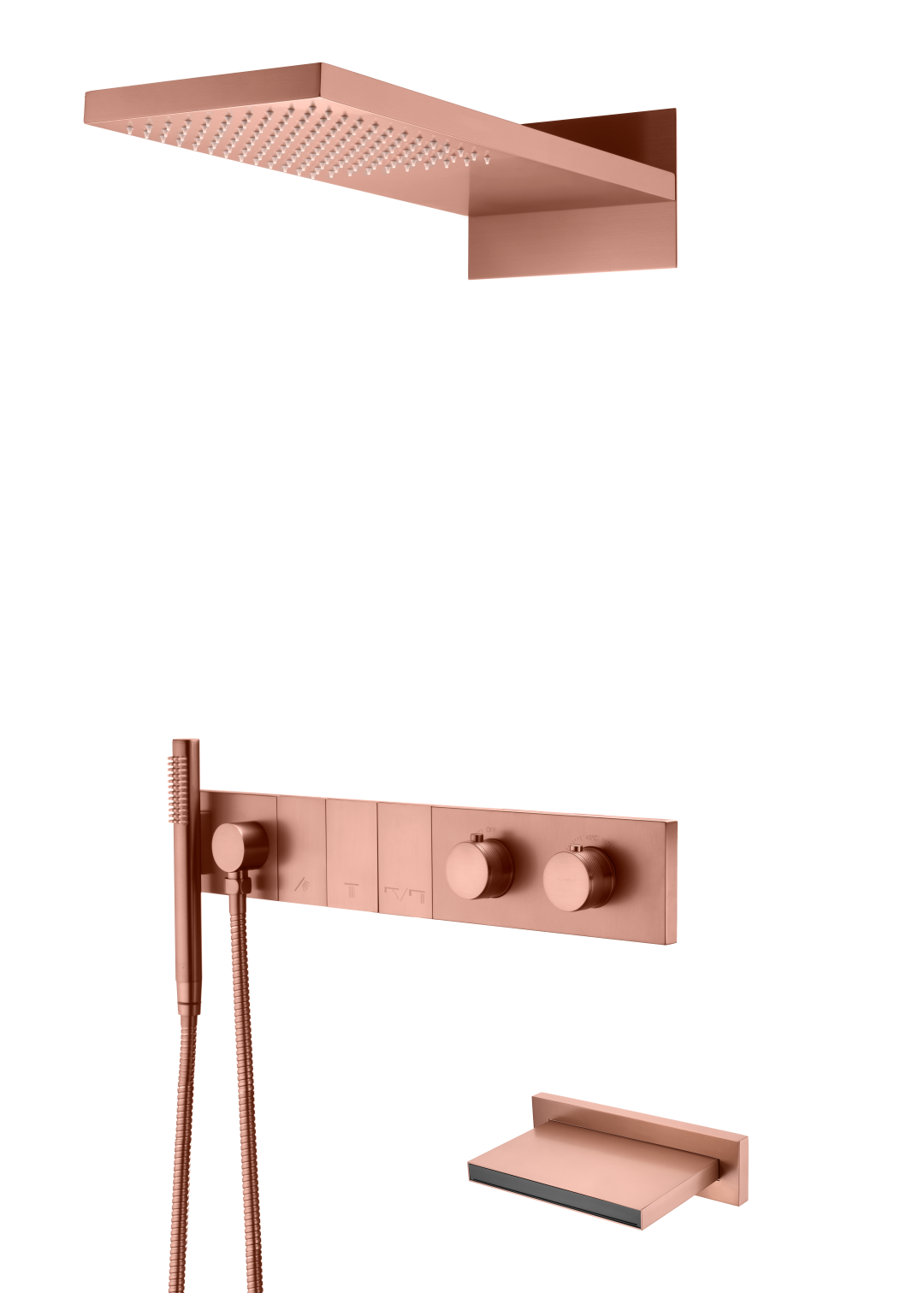 душевая система скрытого монтажа boheme zodiac 133-2-cb copper brushed с термостатом
