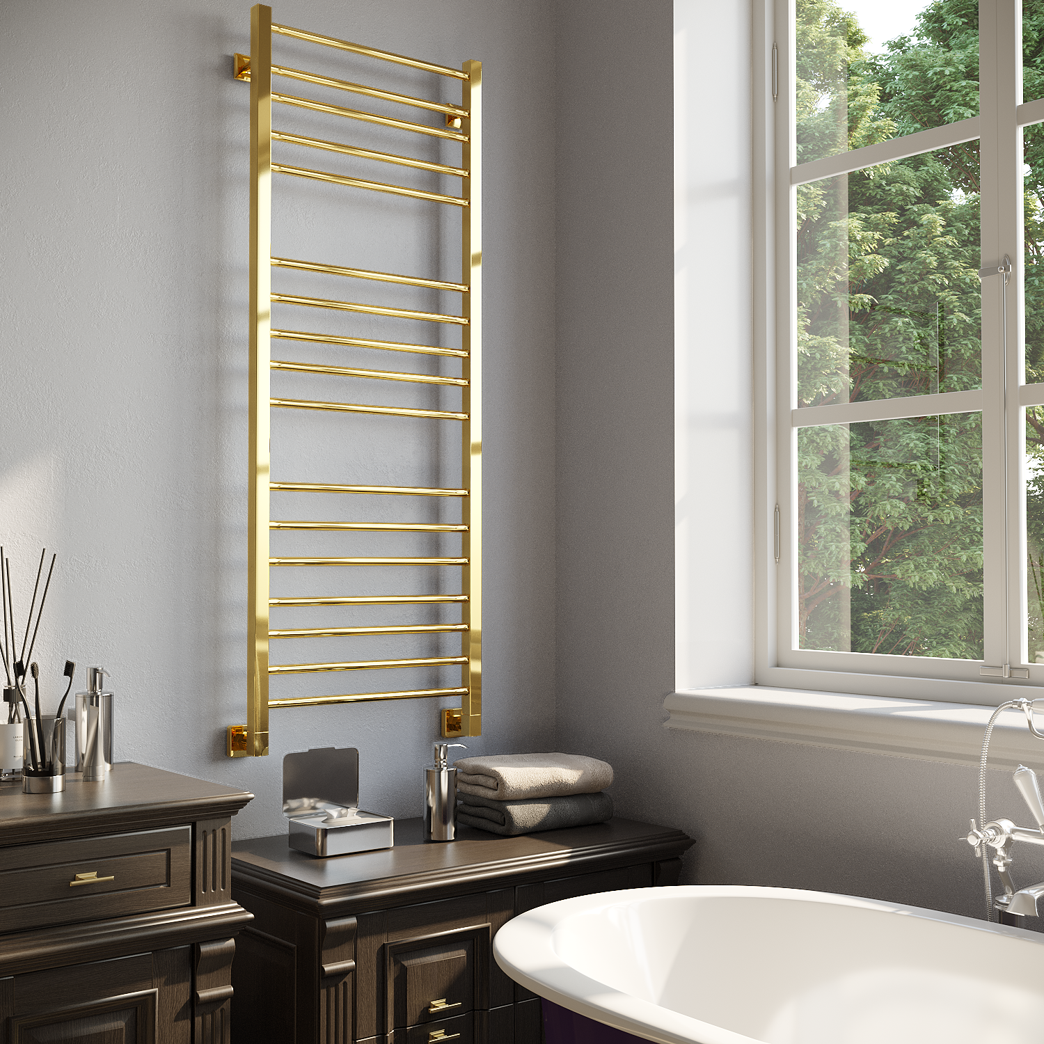 полотенцесушитель водяной stinox classic luxe 50x140 золото глянец
