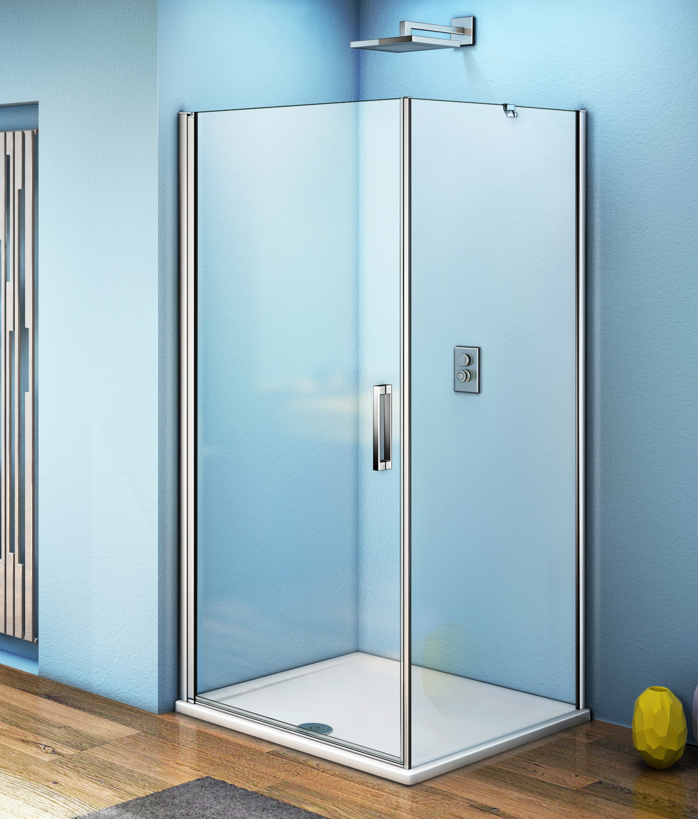 душевой уголок gooddoor fantasy cr-90-c-ch 90x90 стекло прозрачное