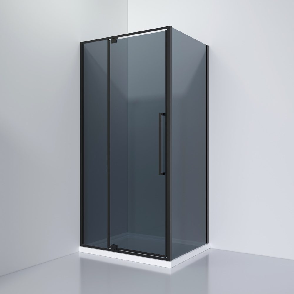 душевой уголок black&white stellar wind s812 bg 100x100 серые стекла / профиль черный матовый