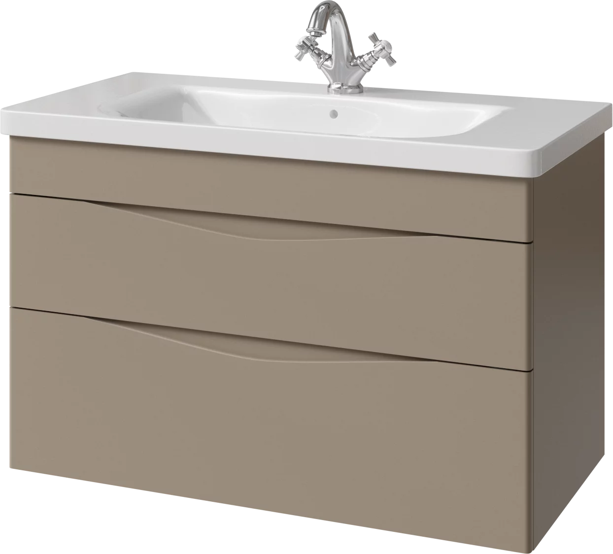 тумба подвесная caprigo lento 90 36213-sf004 коричневый матовый