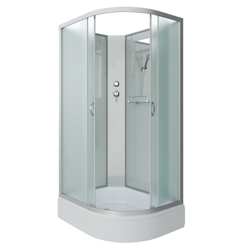 душевая кабина niagara classic ng-33394-14lbk 130x90 без крыши, стекла матовые, профиль серебро