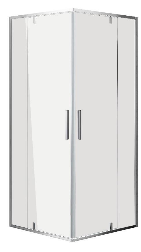 душевой уголок grossman forta gr-8080fo 80x80 стекла прозрачные, профиль хром