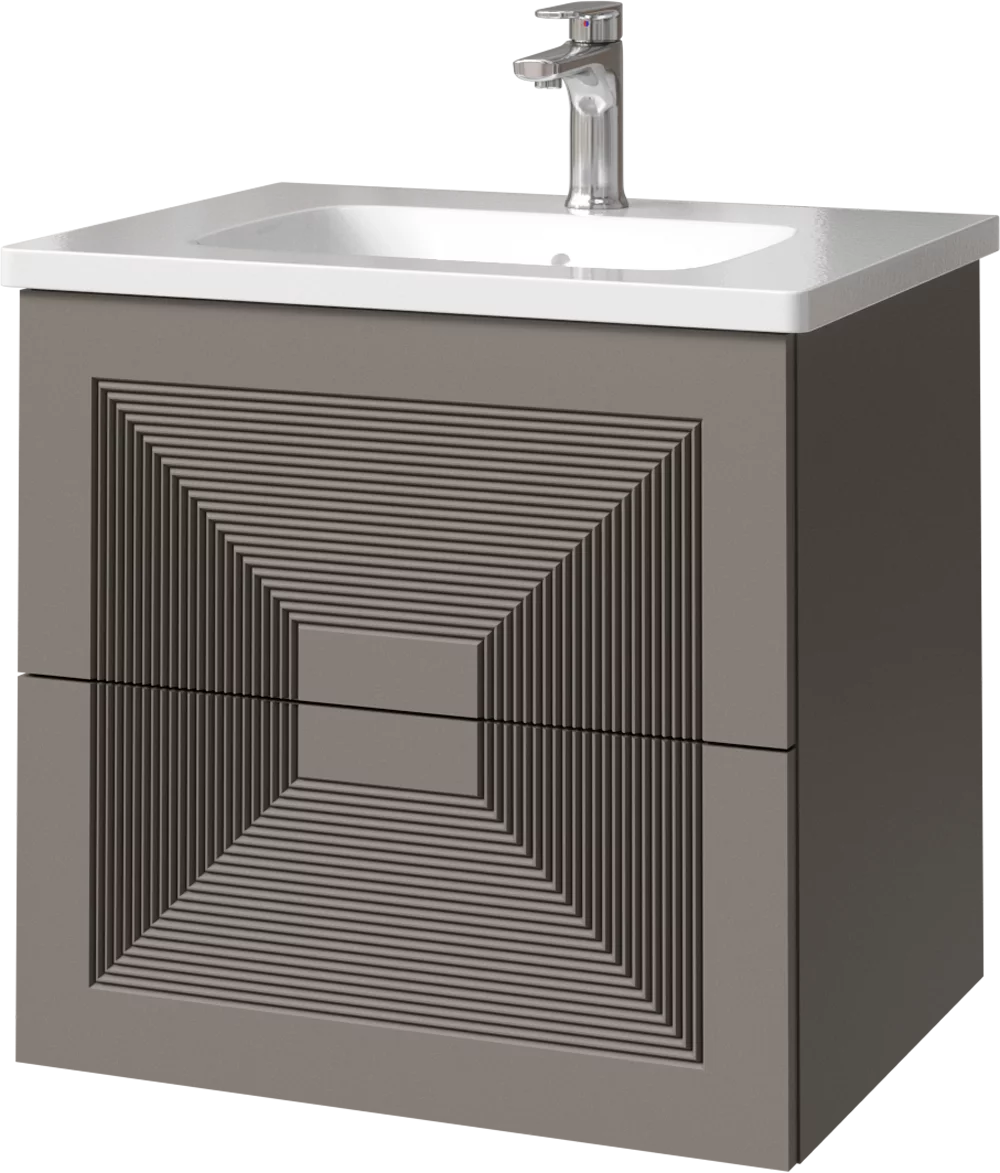 тумба подвесная caprigo modo quarta 60 35710-sf025 серый матовый