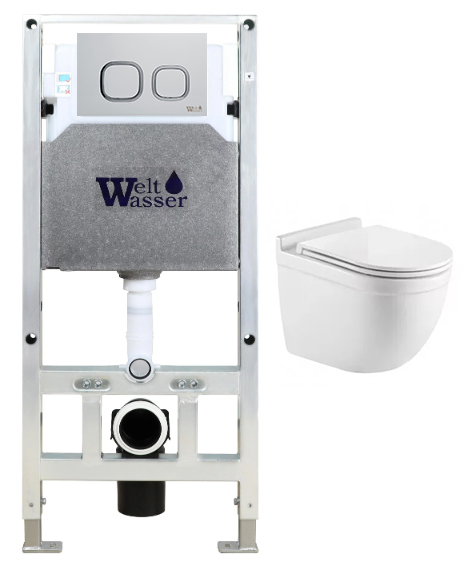 комплект инсталляция welt-wasser amberg 506 st для унитаза heimbach 043 gl-wt с клавишей смыва amberg rd-wt