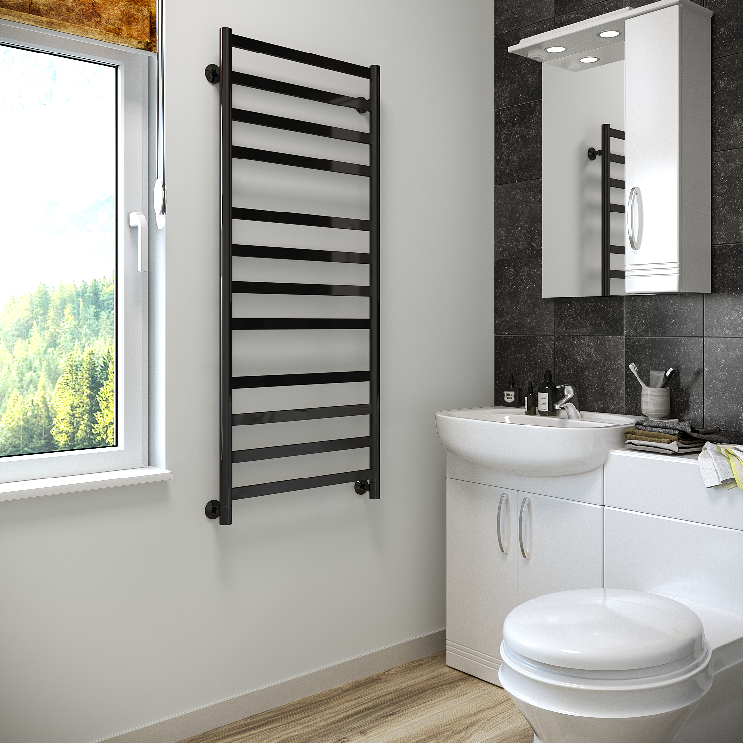 полотенцесушитель водяной stinox maxima luxe 50x120 черный глянец