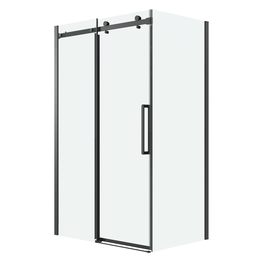душевой уголок grossman classic 110x80 стекло прозрачное / профиль черный матовый
