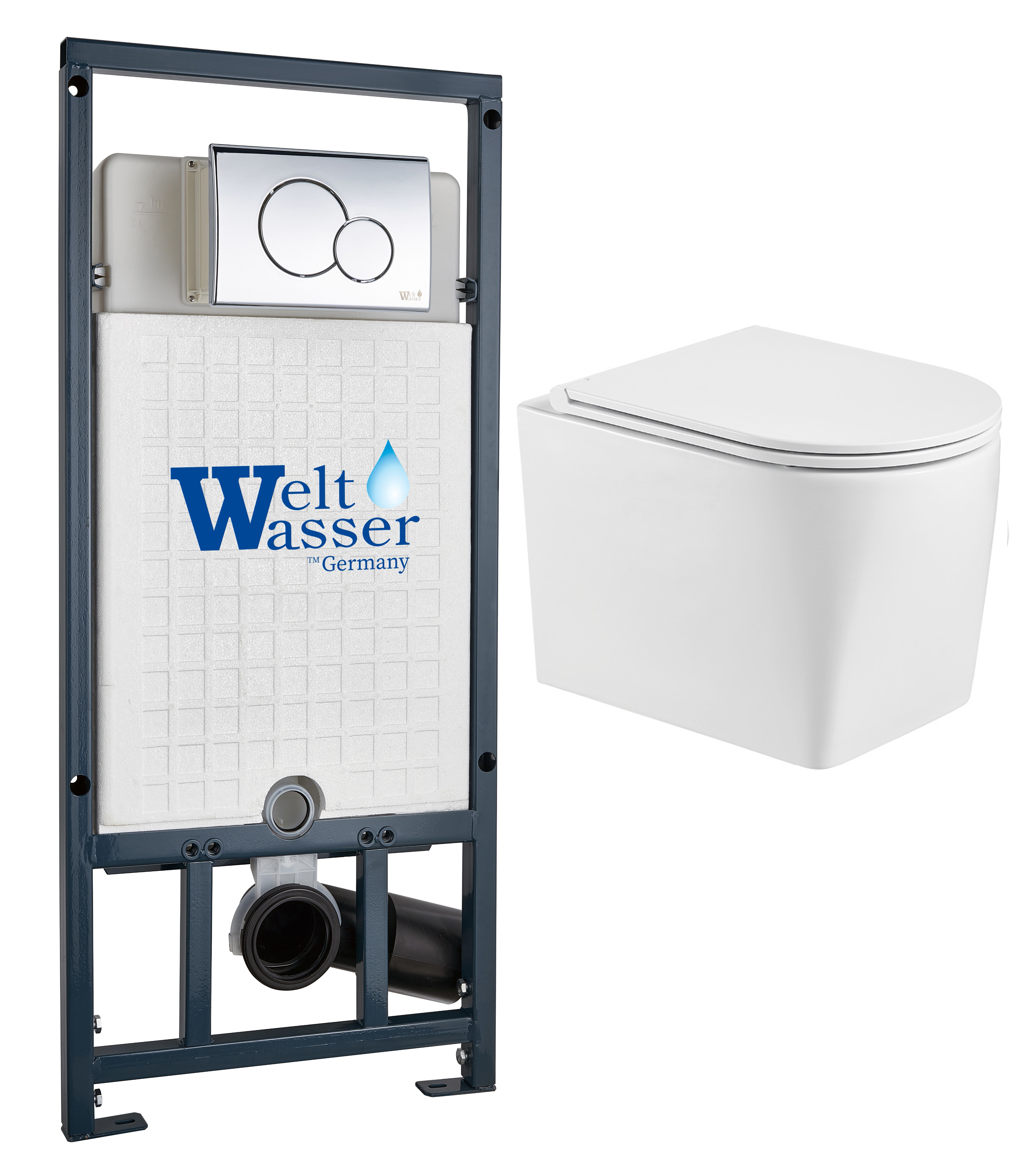 комплект инсталляции welt-wasser marberg 507 с унитазом nesenbach 004 gl-wt и клавишей смыва mar 507 rd-wt белый