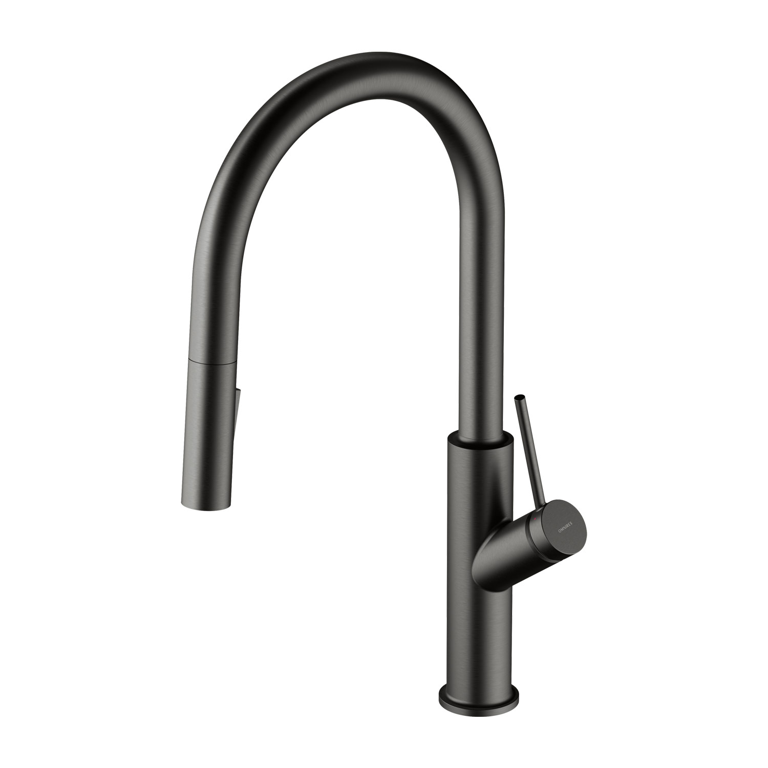 смеситель для кухни omnires bend be6455gr с выдвижным изливом, графит