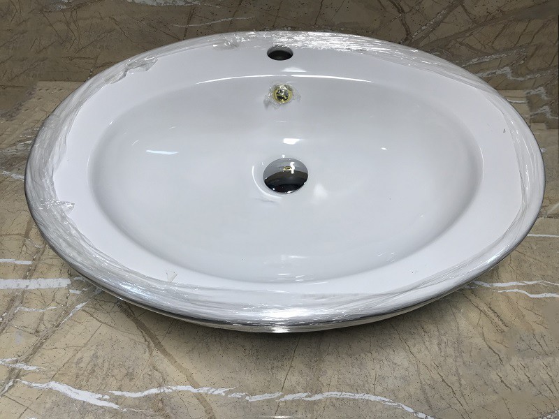 умывальник накладной ceramalux 3573 60x48 белый/хром