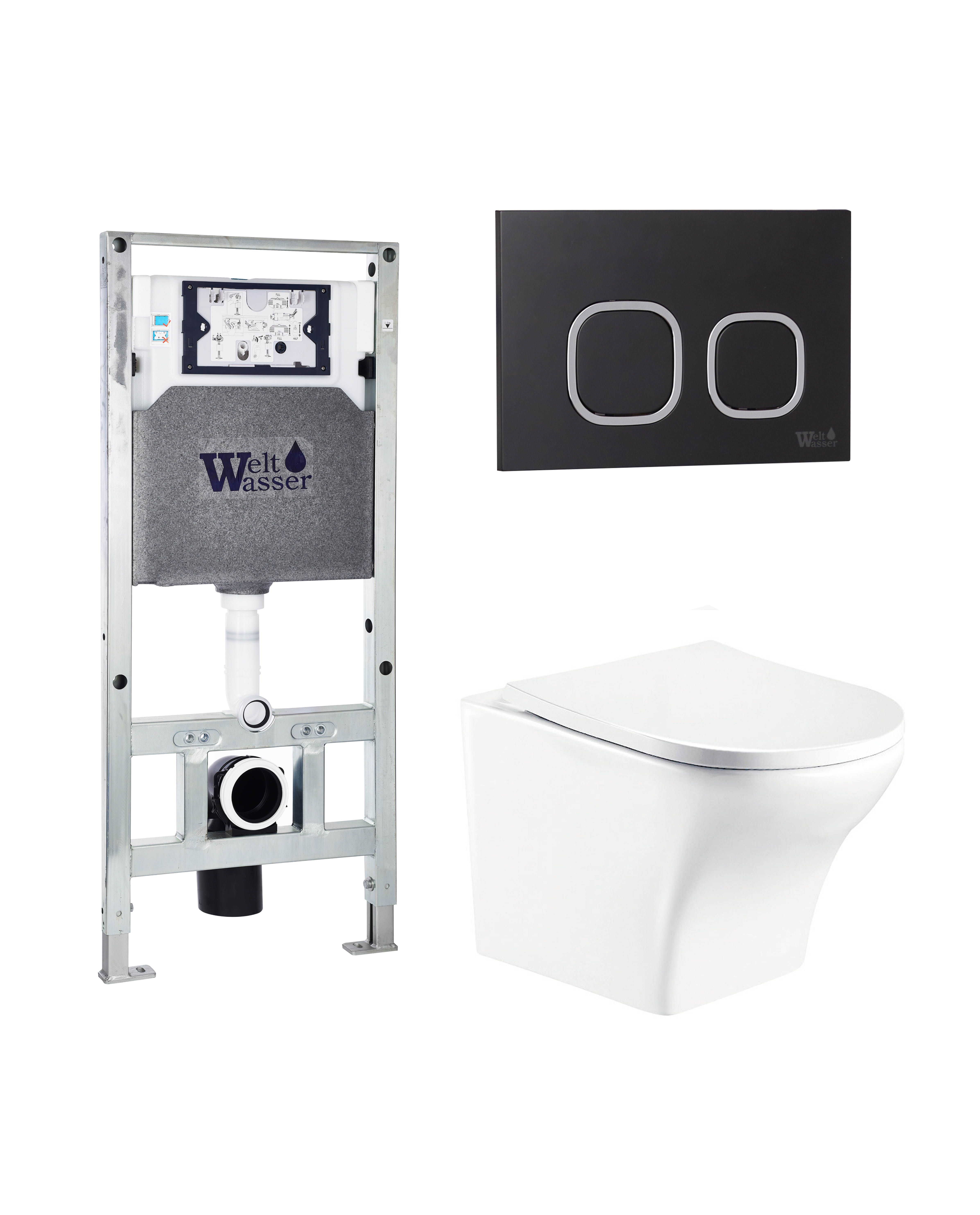 комплект welt-wasser amberg 506 st + odenbach 004 gl-wt + amberg rd-bl с черной клавишей