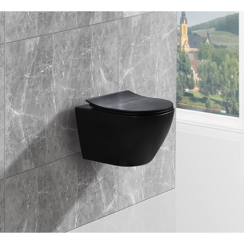 унитаз подвесной esbano amapola mb 36,5x55,5 черный матовый