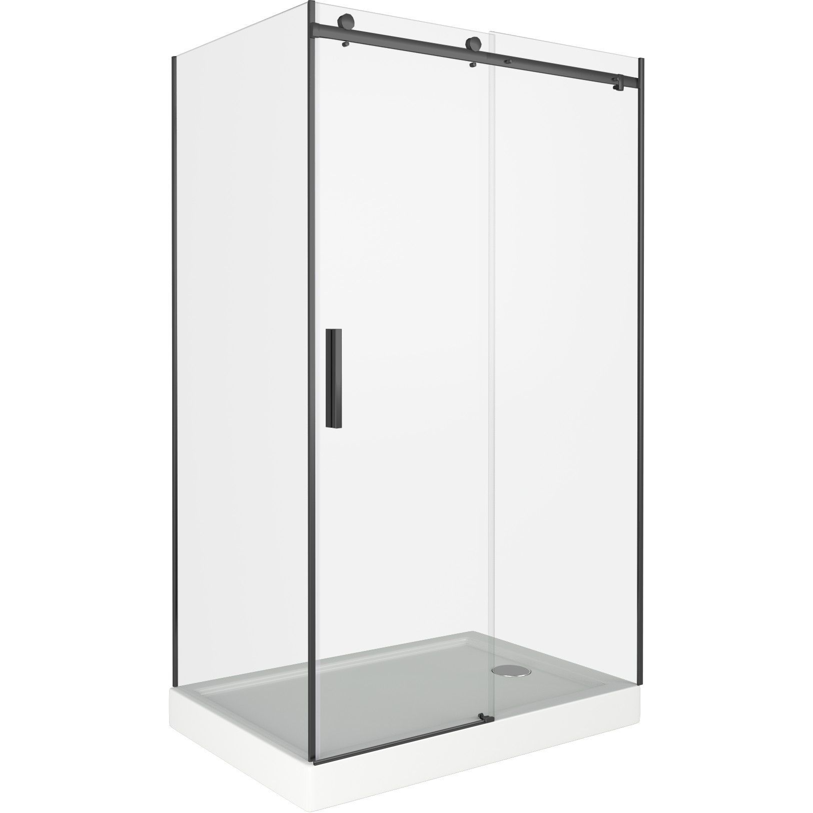 душевой уголок gooddoor galaxy wtw+sp 150x70 стекло прозрачное / профиль черный