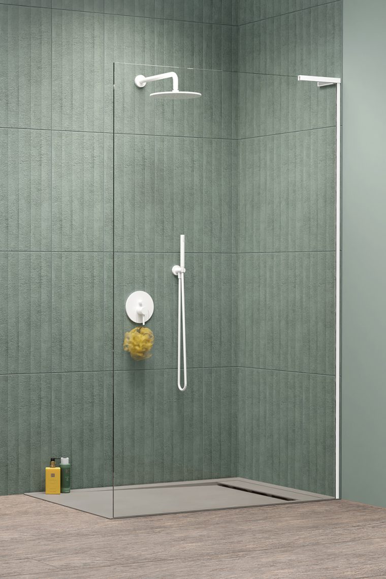 душевой уголок radaway modo sl white ii 110x20 правый, стекла прозрачные, профиль белый